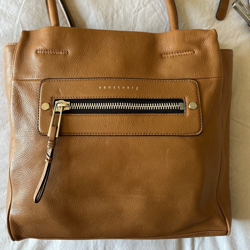 NWT Sanctuary Brown Leather Shoulder Bag - Picture 2 of 9